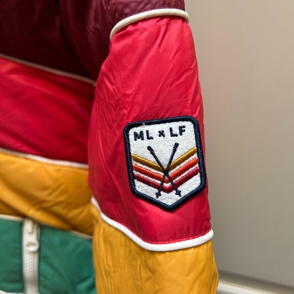 Marine Layer Lost Found Apres Rainbow Puffer Stripe - Women's Small - Picture 2 of 5